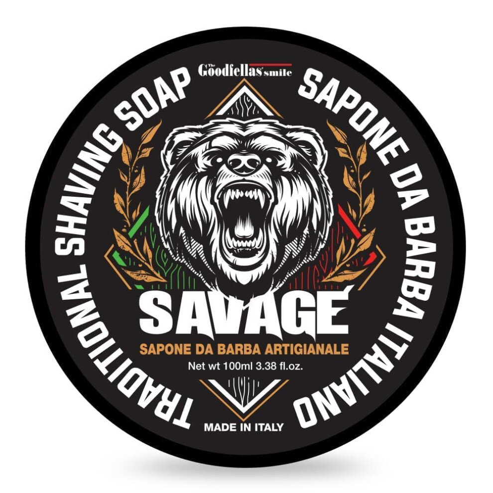 The Goodfellas' Smil The Goodfellas' Smile Luxury Shaving Soap Formulated For Use With A Shaving Brush Made In Italy (Savage/Bergamot & Lemon)