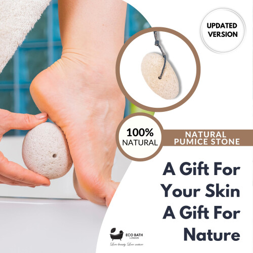 Eco Bath Natural Pumice Volcanic Stone (Smooth with Rope) Grey 2