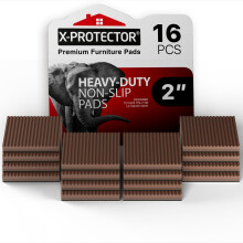 X-Protector skridsikre m?belpuder - 16 STK 2"""" firkantede selvkl?bende anti-udskridningspuder - brune til tr?gulve - Unik antivibration