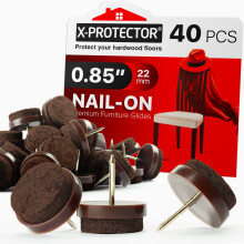 Almofadas de feltro para unhas X-PROTECTOR 40 PCS - Almofadas de feltro para mveis de 0,85"""" - Protetores de cho para pernas de cadeiras marron