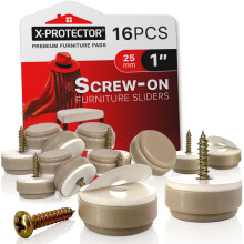 Deslizadores de cadeira X-PROTECTOR - 16 PCS 1"""" Deslizadores de mveis - Controles deslizantes de cadeira aparafusados ????- Protetores de piso