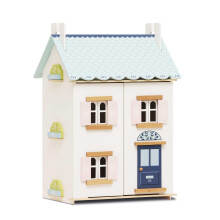 LE Toy Van - Casa de muecas de madera azul Belle | Girls & Boys 3 pisos Muecas de madera Juego de juegos - Adecuado para mayores de 3 aos