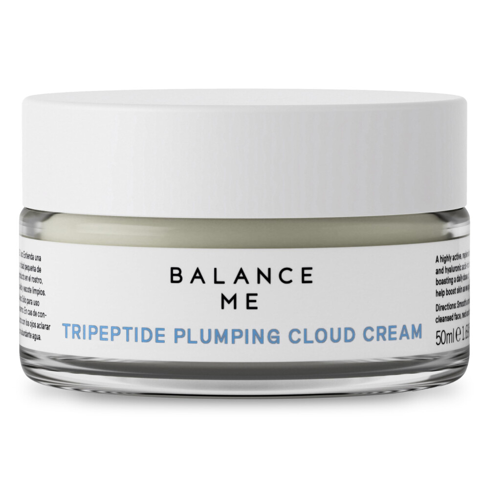 Balance Me Tripeptide Plumping Cloud Cream 1.7 Fl Oz Hydrating & Firming Vegan With Tripeptides Ceramides & Hyaluronic Acid For Radiant Skin