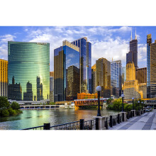 Puzzle 1000 Teile Chicago City Illinois Gebude Klassisches Puzzle DIY Kit Holzspielzeug Einzigartiges Geschenk Heimdekoration