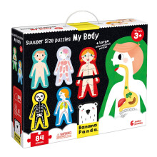 Banana Panda My Body Floor Puzzle - Suuuper Size Set of 6 Large Human Anatomy Puzzles - 84 Total Pieces - includes Big Double-Sided Educational P