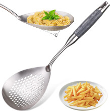 Marte Skimmer Slotted Spoon -14.8in Pasta Filer Skimmer Spoon pentru gatit ?i prajire - Spoon de strat de bucatarie Colander Colander cu mner de
