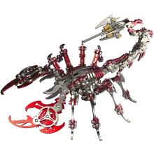 KonHaovF Rotes 3D-Metallpuzzle Skorpion fr Erwachsene DIY Bunte 3D-Metallmodellbaustze zum Bauen mit Werkzeug 3D-Desktop-Modellbaustze Bauspielzeu