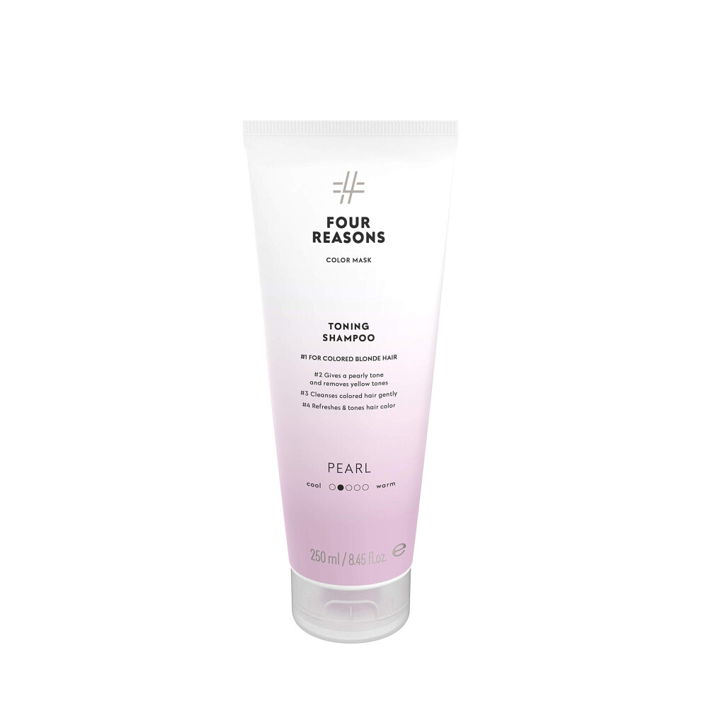 Vier Grï¿½Nde Four Reasons Hair Color Shampoo (8 Colors) - Sulfate Free Pearl Blonde Hair Toner - Color Depositing Shampoo For Color Treated Hair Vegan 8.45 Fl O