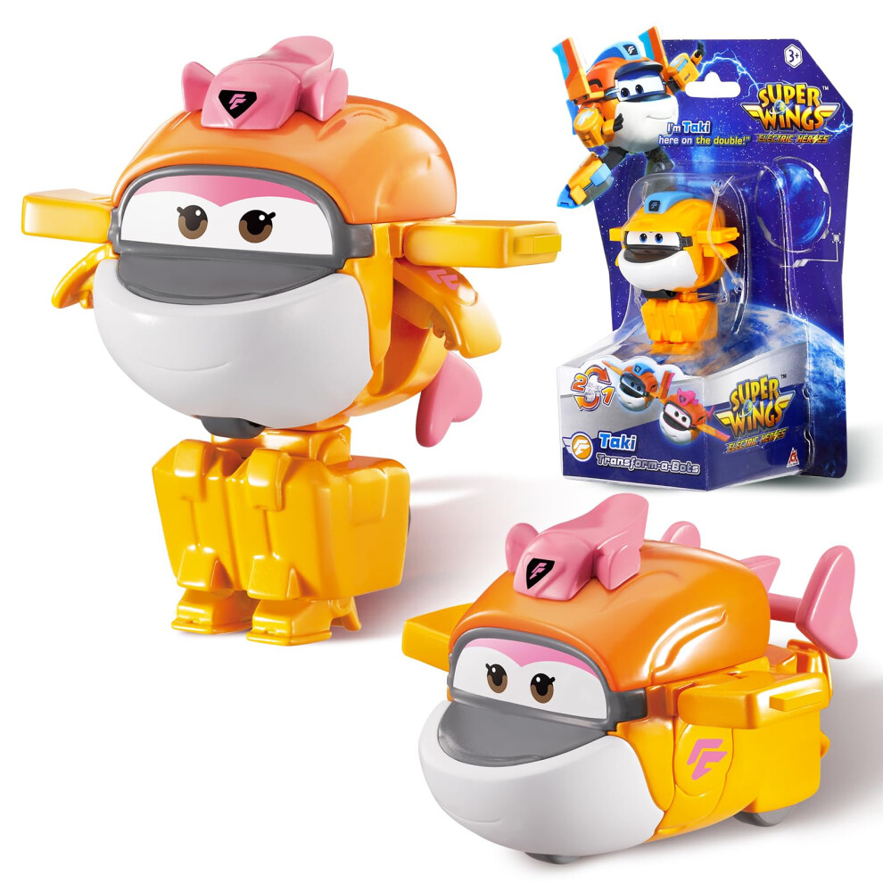 Super Wings Transformable Toys 2 In Tiki Robot Transforming Action Figures 2-In-1 Mode Robot Toys For Boys Girls 4-6 6-8 Fun Plane Toys For Bo