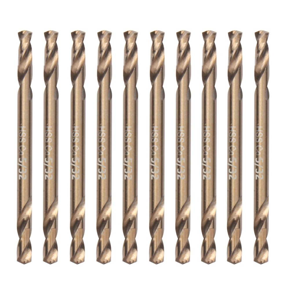 Valyriantool 5/32"""" Cobalt Drill Bits(10Pcs) M35 Hssco High Speed Steel Double Ends Stubby Body Twist Drill Bit Set For Hardened Metal Stainles 6941586104185