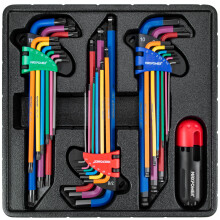 Conjuntos de chaves Allen MAXPOWER Conjunto de chave Allen de 27 peas Inclui SAE (1/6-3/8"""") Mtrica (1,5-10mm) Torx (T10-T50) Conjunto de chave