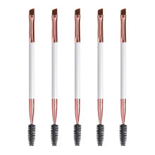 Duo Brush et Brush des cils - Spolelie et pinceau  sourcils inclins pour le maquillage des yeux (5pcs blanc)