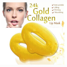 5 maschere 24k Gold Collagen Labbro Treatment Mask Patch. Plumper Fuller Full Labbra pi morbide. L'antivera riduce le rughe a fine linea pieghe idra