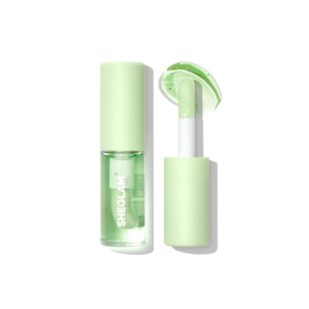 Sheglam Green Jelly Wow Hydrating Non-Sticky Lip Oil Moisturizing Plumping Lip Gloss - Apple Envy