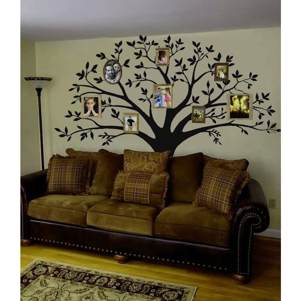 Mafent Giant Family Photo Tree Wall Decal Mural Art Vinyl Wall Stickers Living Room Baby Room Decor (Black) 6957655833986