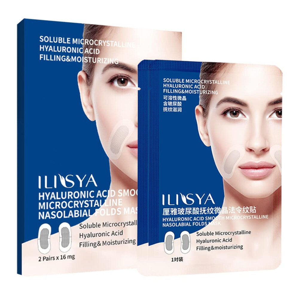 Rouse Microcrystal Nasolabial Folds Patch With Hyaluronic Acid Face Wrinkle Patches Anti-Wrinkle Smile Lines Patches Around Mouth Face Tape