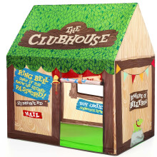 SweHouse Kinder Spielzelt Innen: Clubhaus Zelt mit Rolltür und Fenstern für Spiele im Freien