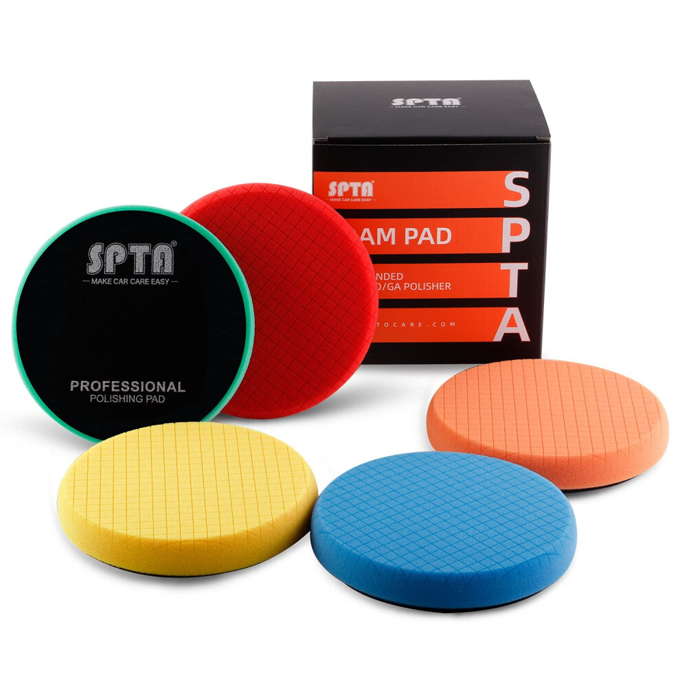 Buffing Polishing Pads Spta 5Pc 3.5 Inch Face For 3 Inch 76Mm Backing Plate Compound Buffing Sponge Pads Cutting Polishing Pad Kit For Car Buffer Po 6975172291614