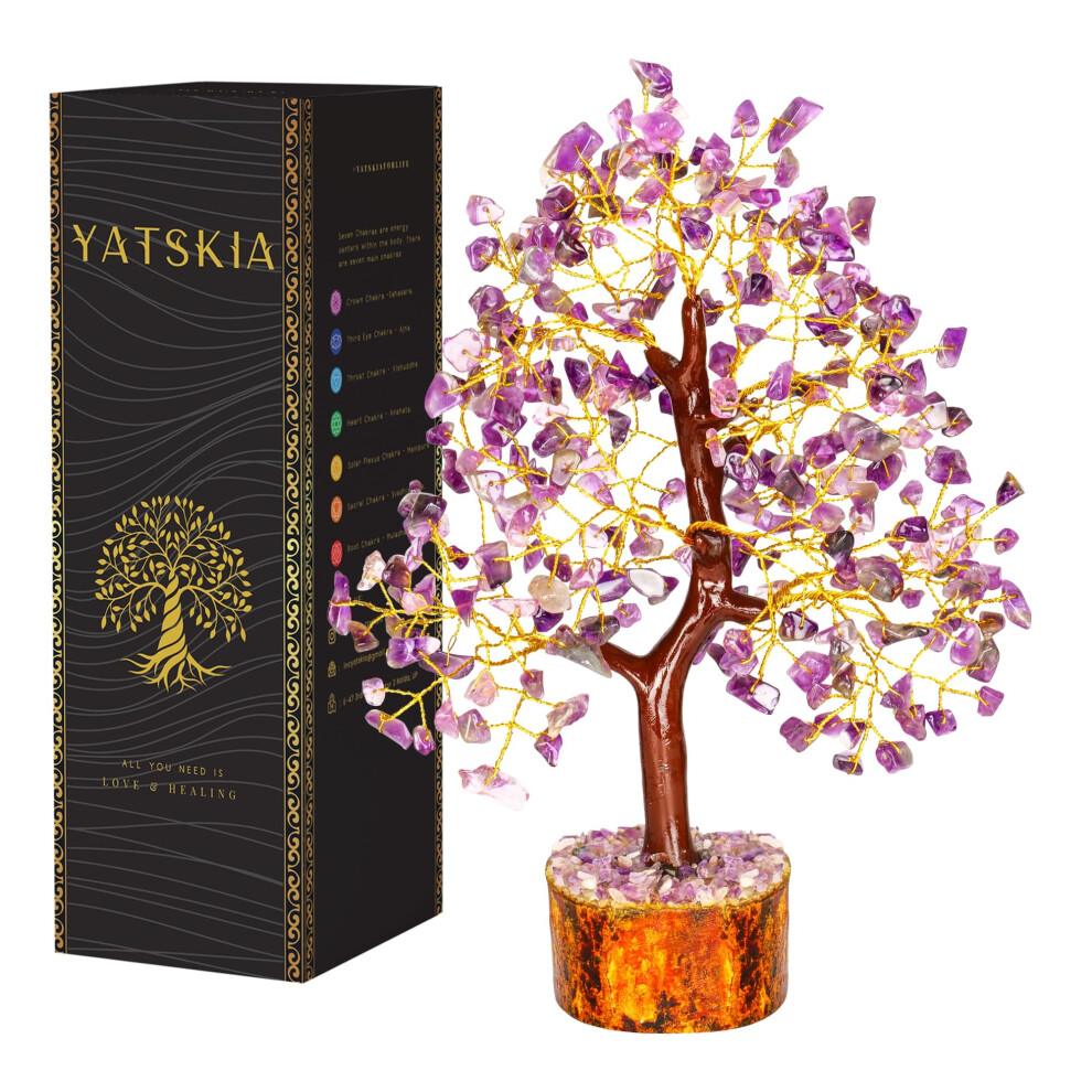 Yatskia Amethyst Crystal Tree - Bonsai Trees Balancing Tree Crystal Gifts For Women Crystal Tree For Positive Energy Crytals And Gemstones Good Luck