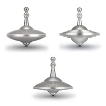 UFO TOPS | Metal Spinning Tops | Andromeda Series Collector 3-Pack Set (Cosmic Silver)