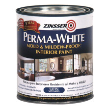 Zinsser 02704 Quart Peinture de salle de bain anti-moisissure Perma-White brillant satin