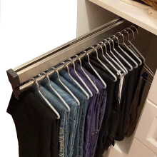 FKhanger Closet Clothes Hanger Rail Pull-Out Closet Rod 30-60cm Wardrobe Clothing Rail Closet Organizer Rack for Pants and Coat (Size : 550mm21.6
