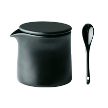 123ARTS Multi Ceramics Sugar Bowl condimentando la jarra de crema de almacenamiento con tapa y cuchara 5 oz