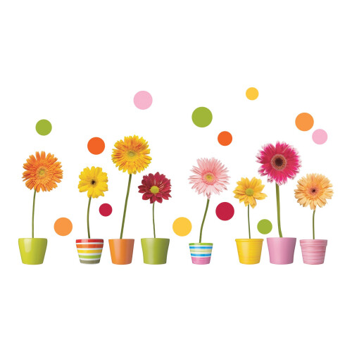 Crearreda CR-64003: Gerberas Flowers Window Decal Multi