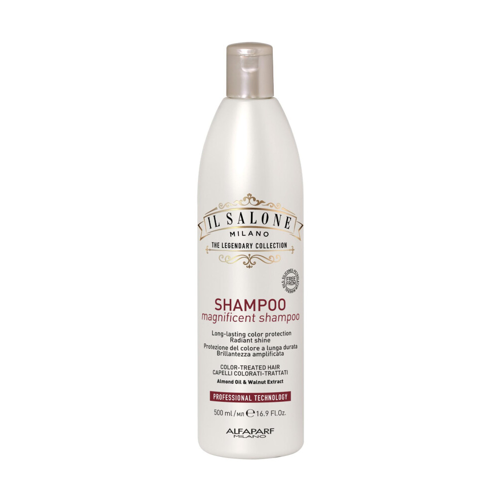 Il Salone Milano Professional Magnificent Shampoo - Color Safe Shampoo For Processed Hair - Enriched With Almond Oil For Radiant Shine - Salon-Qu