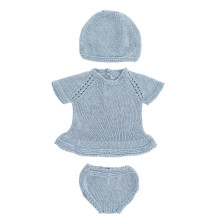 Miniland Roupas para Bonecas 15 3/4 '' Vestido e Chapu de Malha - ECO Feito na Espanha Qualidade Role Play Educacional