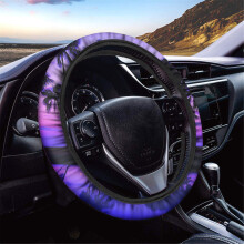 GLENLCWE Palmeira havaiana cu roxo estampa capa de volante de carro quente no inverno e fresca no vero ajuste universal para carro caminho SUV