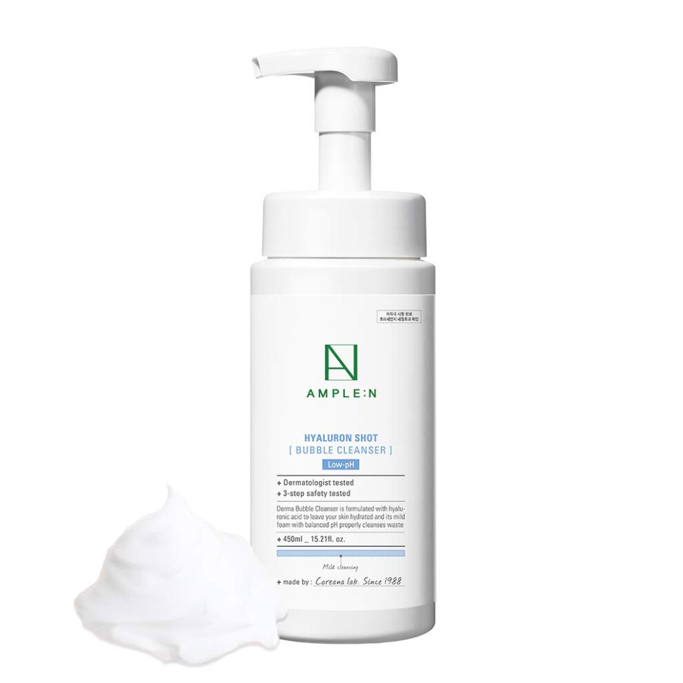 Cor?Na Cor?Ana Ample:n Hyaluron Shot Bubble Cleanser - Moisturizing Foaming Facial Cleanser With Hyaluronic Acid - Bubble Face Cleanser To Control Sebum