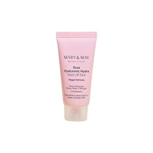 Mary&May Vegan Rose Hyaluronic Hydra Wash Off Mask Crememaske mit Rosenblten- und Damastrosenwasser fr feuchtigkeitsspendendes Peeling und Mitess