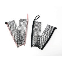 GETAGOTA 2 Pieces Adjustable Banana Hair Clip Comb Clips for Women Stretch Ponytail Holder Accessory Double Combs Thick Curly Hair Grip Styling M