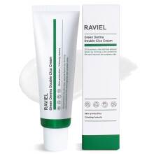 Raviel Green Derma Double Cica Cream (1.7 FL Oz) | Mente idratante delicata e profonda idratazione per la protezione della pelle e calmante con t ve