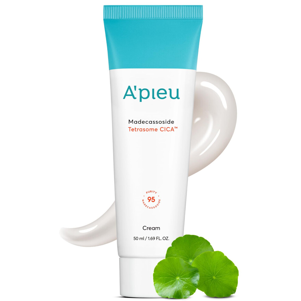 A'pieu Cream Madecassoside Tetrasome Cica 1.69 Fl Oz/ 50Ml - Upgraded Absorption Enhanced Skin Barrier Calming Effects - Centella Asiatica Asi