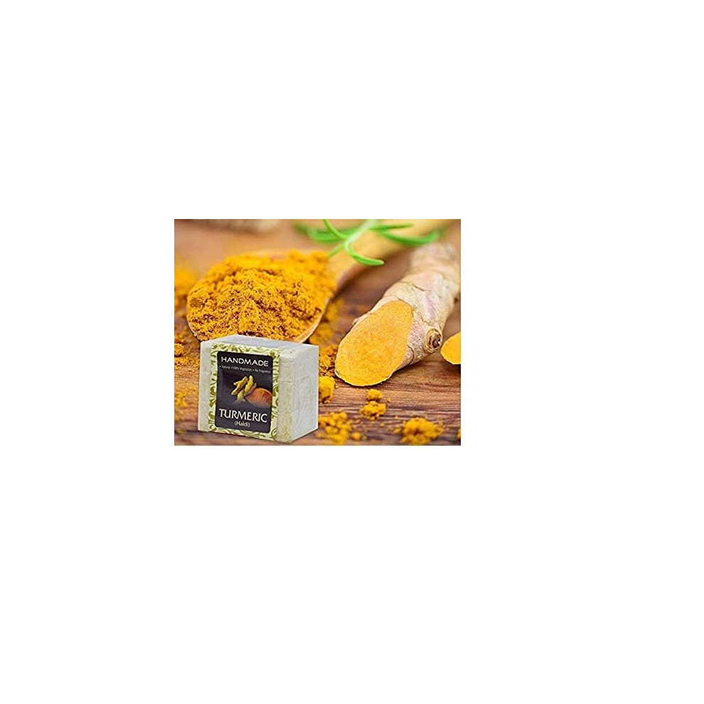 Passion Indulge Turmeric Handmade Soap Bar - (Pack Of 3), Natural Essential Oil Nourishing Bath Bar | Deep Cleansing | Reduce Dark Spots | For All Ski