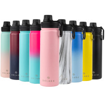 Solara isolierte Wasserflasche 650 ml Heiwasserflasche Thermostel Wasserflasche fr Reisebro -Bro -Fitnessstudio Erwachsene Wasserflasche Hei