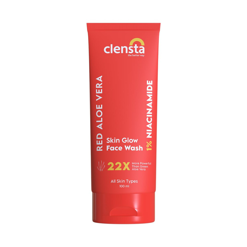 Photos - Facial / Body Cleansing Product Clensta Red Aloe Vera Face Wash With Vitamin C & Niacinamide For Nourishing, Hydrating & Glowing Skin | Face Wash For All Sk