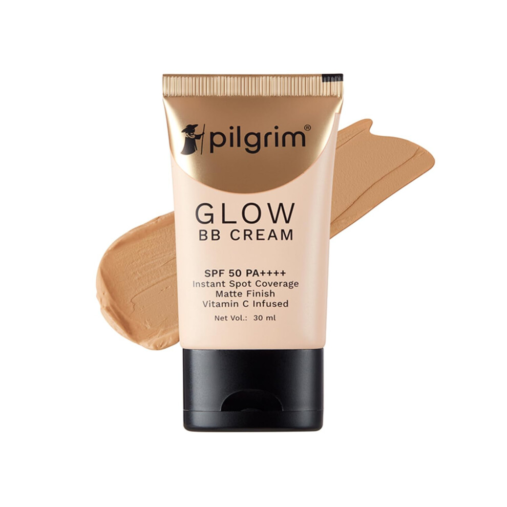 Photos - Foundation & Concealer Pilgrim Beige Glow BB Cream with SPF 50  | Medium Buildable Coverage | Conceals Redness & Dark Circles | Gives Smoot (PA++++)