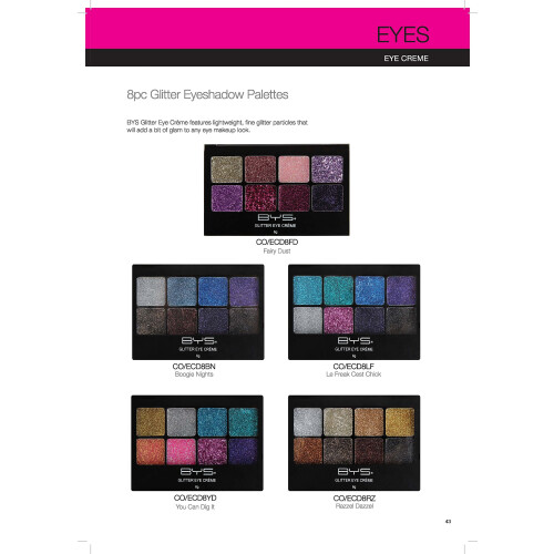 BYS Glitzer Gel Makeup Palette 8 Farben - Boogie Nights 2