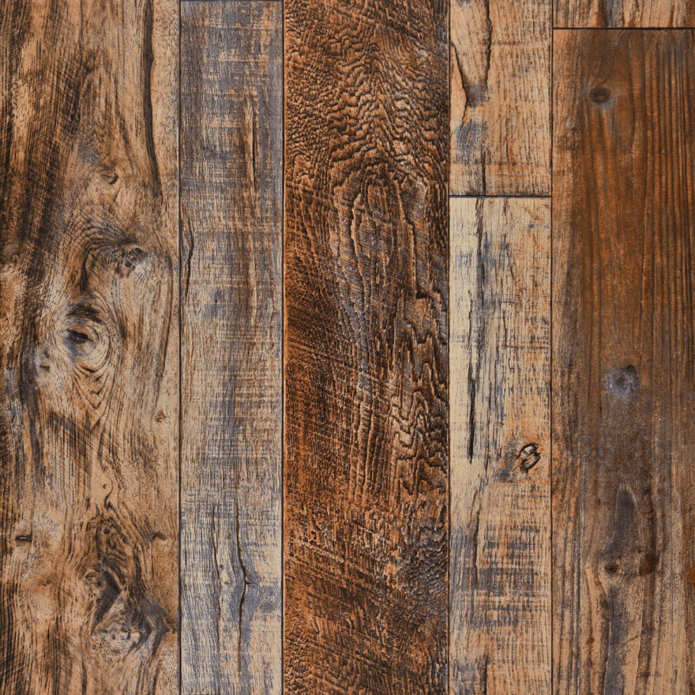 Wenmer 17.71"""" X 78.7"""" Brown Wood Peel And Stick Wallpaper Shiplap Self Adhesive Wallpaper Wood Plank Wallpaper For Cabinet Countertop Shelf Dra 9331526068603