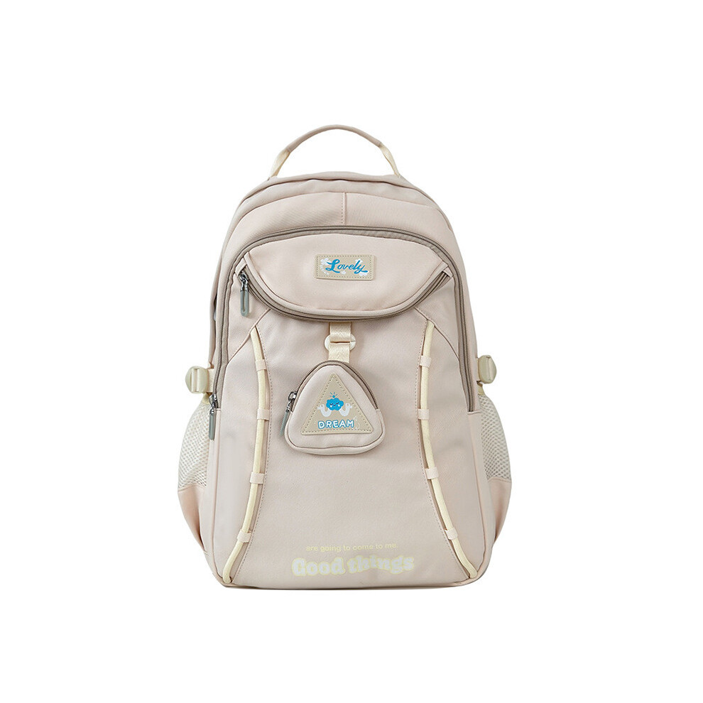 (Ivory) Cute Minimalist Nylon School Backpack For Teens College Students Schoolbags-image-OPC-PHRGVXW-NEW