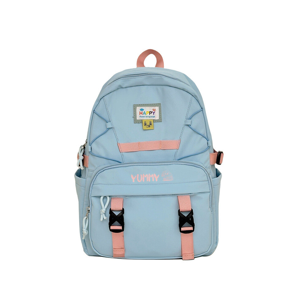 (Blue) Letter Yummy Print Student Backpack Padded Shoulder Straps For School Use Gift-image-OPC-PHRGW8D-NEW