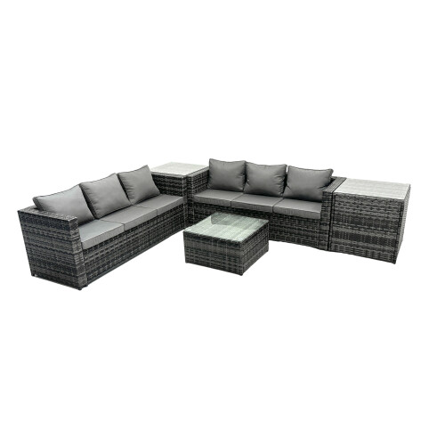 Fimous Fimous 6 Seater Patio Lounge Sofa Set with 2 Side Table 1