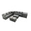 Fimous Fimous 8-seater Patio Coffee Table Sofa Set with Side Table 2 Small Footstool 2