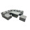 Fimous Fimous Rattan Dining Table Sofa Set with Side Table 2 Stools Outdoor 8 Seat 2