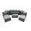 Fimous Fimous Outdoor Coffee Table Sofa Set with 2 Side Tables 2 Big Stools 2