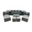 Fimous Fimous Outdoor Coffee Table Sofa Set with 2 Side Tables Big Stools 2