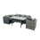 Fimous Fimous Outdoor Dining Table Sofa Set with Side Table Dark Grey Mixed 1